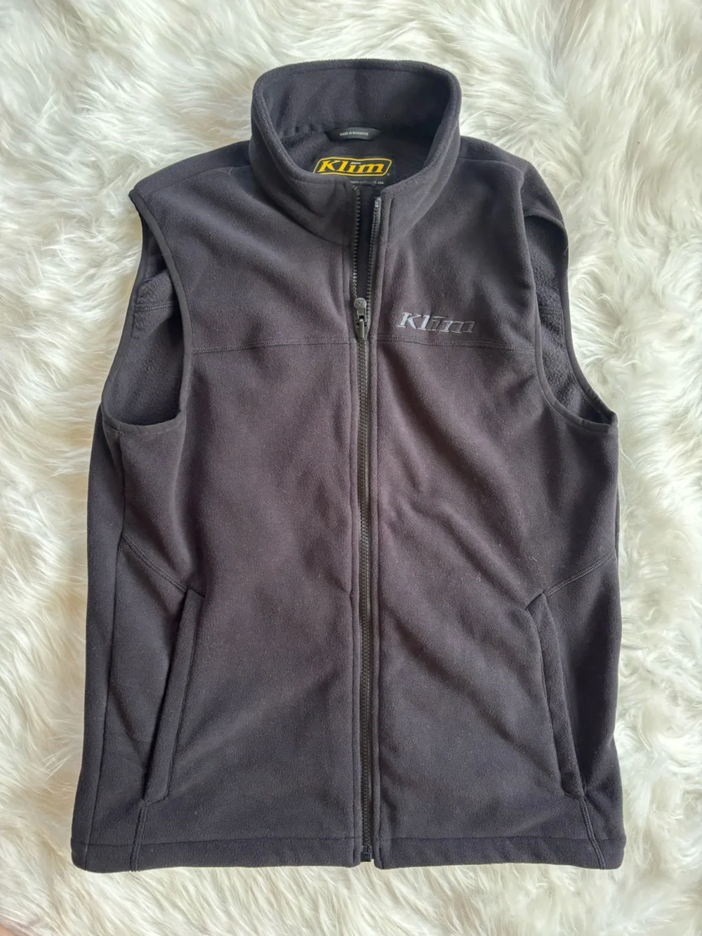 Klim Men’s Black Fleece Vest - Lightweight Warmth